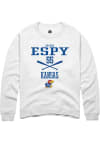 Main image for Shayna Espy  Rally Kansas Jayhawks Mens White NIL Sport Icon Long Sleeve Crew Sweatshirt