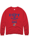 Main image for Shayna Espy  Rally Kansas Jayhawks Mens Red NIL Sport Icon Long Sleeve Crew Sweatshirt