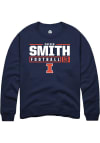 Main image for Calvin Smith Rally Mens Navy Blue Illinois Fighting Illini NIL Stacked Box Crew Sweatshirt