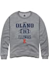 Main image for David Olano Rally Mens Graphite Illinois Fighting Illini NIL Sport Icon Crew Sweatshirt