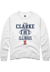 Main image for Jaheim Clarke Rally Mens White Illinois Fighting Illini NIL Sport Icon Crew Sweatshirt