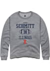 Main image for Johnny  Schmitt Rally Mens Graphite Illinois Fighting Illini NIL Sport Icon Crew Sweatshirt