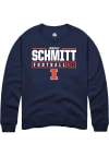 Main image for Johnny  Schmitt Rally Mens Navy Blue Illinois Fighting Illini NIL Stacked Box Crew Sweatshirt