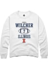 Main image for Kenari Wilcher Rally Mens White Illinois Fighting Illini NIL Sport Icon Crew Sweatshirt