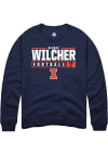 Main image for Kenari Wilcher Rally Mens Navy Blue Illinois Fighting Illini NIL Stacked Box Crew Sweatshirt