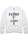 Main image for Kendall Flury Rally Mens White Illinois Fighting Illini NIL Sport Icon Crew Sweatshirt