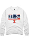 Main image for Kendall Flury Rally Mens White Illinois Fighting Illini NIL Stacked Box Crew Sweatshirt