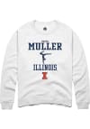 Main image for Mareli Muller Rally Mens White Illinois Fighting Illini NIL Sport Icon Crew Sweatshirt