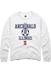 Main image for Mya Archibald Rally Mens White Illinois Fighting Illini NIL Sport Icon Crew Sweatshirt