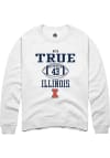 Main image for Nick True Rally Mens White Illinois Fighting Illini NIL Sport Icon Crew Sweatshirt