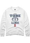 Main image for Zachary Tobe Rally Mens White Illinois Fighting Illini NIL Sport Icon Crew Sweatshirt