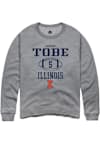 Main image for Zachary Tobe Rally Mens Graphite Illinois Fighting Illini NIL Sport Icon Crew Sweatshirt