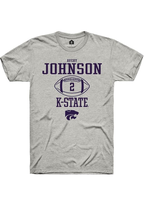 Avery Johnson Ash K-State Wildcats NIL Sport Icon Short Sleeve T Shirt