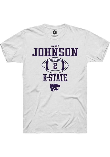 Avery Johnson White K-State Wildcats NIL Sport Icon Short Sleeve T Shirt