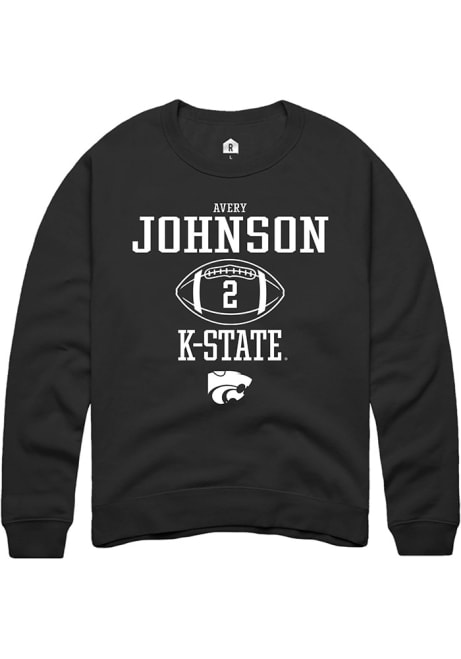 Avery Johnson Rally Mens Black K-State Wildcats NIL Sport Icon Crew Sweatshirt