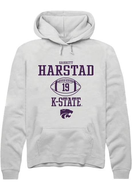 Garrett Harstad Rally Mens White K-State Wildcats NIL Sport Icon Hooded Sweatshirt