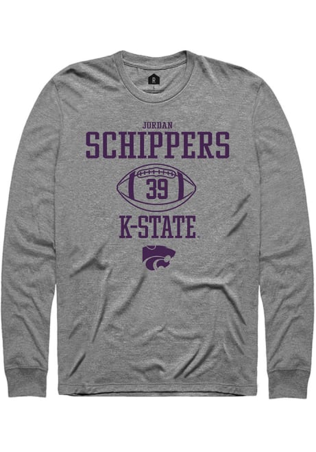 Jordan Schippers Rally Mens Grey K-State Wildcats NIL Sport Icon Tee