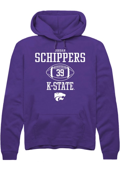 Jordan Schippers Rally Mens Purple K-State Wildcats NIL Sport Icon Hooded Sweatshirt
