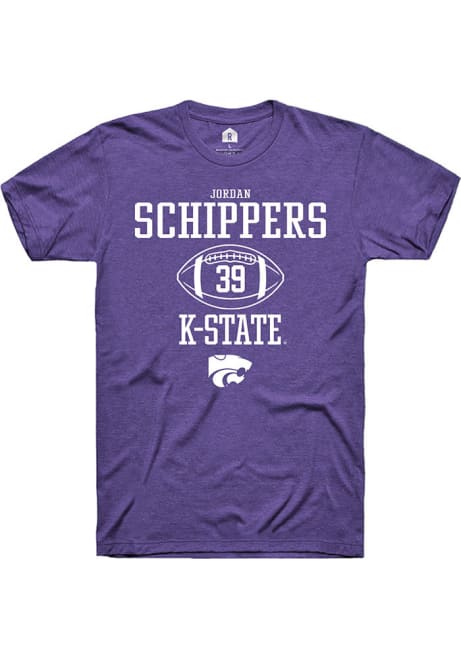 Jordan Schippers Purple K-State Wildcats NIL Sport Icon Short Sleeve T Shirt