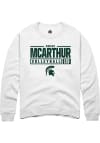 Main image for Amani McArthur  Rally Michigan State Spartans Mens White NIL Stacked Box Long Sleeve Crew Sweats..