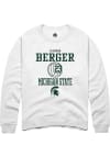 Main image for Cameron Berger  Rally Michigan State Spartans Mens White NIL Sport Icon Long Sleeve Crew Sweatsh..