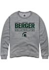 Main image for Cameron Berger Rally Mens Graphite Michigan State Spartans NIL Stacked Box Crew Sweatshirt