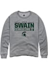 Main image for Jayhlin Swain Rally Mens Graphite Michigan State Spartans NIL Stacked Box Crew Sweatshirt