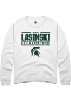 Main image for Madie Lasinski  Rally Michigan State Spartans Mens White NIL Stacked Box Long Sleeve Crew Sweats..