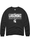 Main image for Madie Lasinski  Rally Michigan State Spartans Mens Black NIL Stacked Box Long Sleeve Crew Sweats..