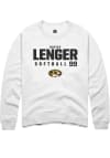 Main image for Kayley Lenger  Rally Missouri Tigers Mens White NIL Stacked Box Long Sleeve Crew Sweatshirt