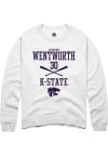 Main image for Jackson Wentworth Rally Mens White K-State Wildcats NIL Sport Icon Crew Sweatshirt