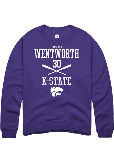 Jackson Wentworth Rally Mens Purple K-State Wildcats NIL Sport Icon Crew Sweatshirt