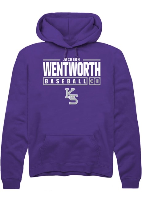 Jackson Wentworth Rally Mens Purple K-State Wildcats NIL Stacked Box Hooded Sweatshirt