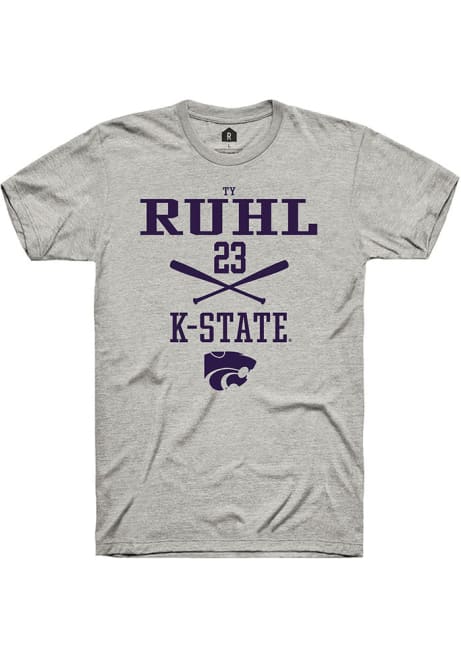 Ty Ruhl Ash K-State Wildcats NIL Sport Icon Short Sleeve T Shirt