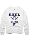Main image for Ty Ruhl Rally Mens White K-State Wildcats NIL Sport Icon Crew Sweatshirt