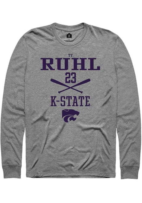 Ty Ruhl Rally Mens Graphite K-State Wildcats NIL Sport Icon Tee