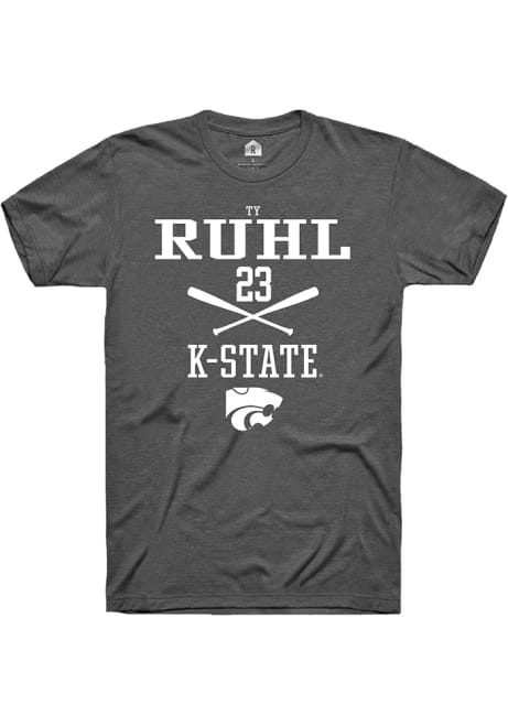 Ty Ruhl Grey K-State Wildcats NIL Sport Icon Short Sleeve T Shirt