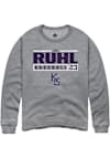 Main image for Ty Ruhl Rally Mens Graphite K-State Wildcats NIL Stacked Box Crew Sweatshirt
