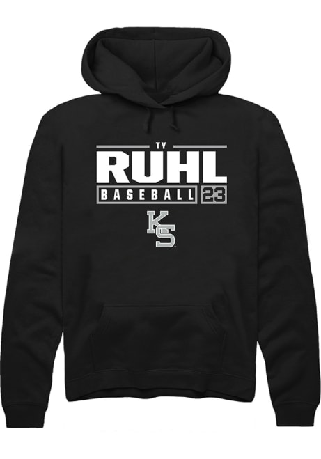 Ty Ruhl Rally Mens Black K-State Wildcats NIL Stacked Box Hooded Sweatshirt