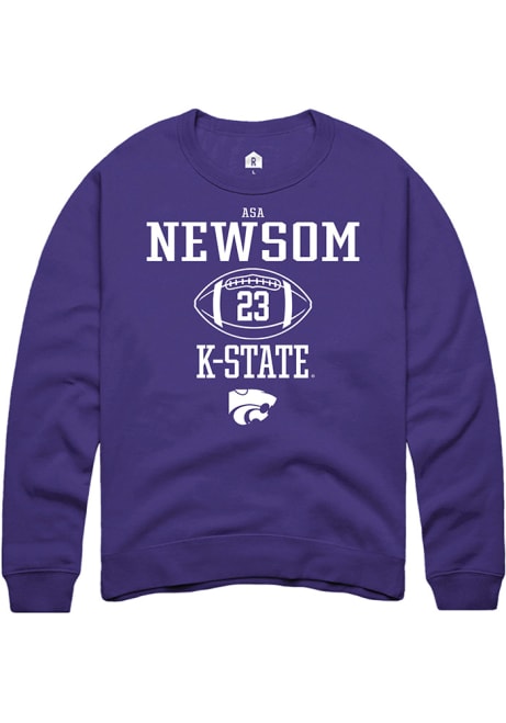 Asa Newsom Rally Mens Purple K-State Wildcats NIL Sport Icon Crew Sweatshirt