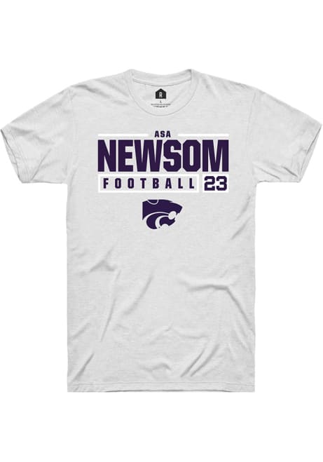 Asa Newsom White K-State Wildcats NIL Stacked Box Short Sleeve T Shirt