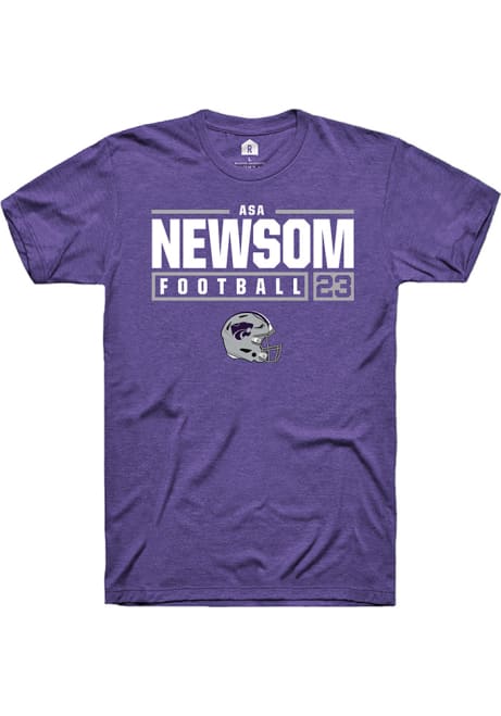 Asa Newsom Purple K-State Wildcats NIL Stacked Box Short Sleeve T Shirt