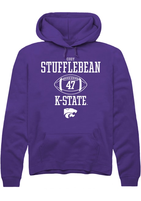 Cody Stufflebean Rally Mens Purple K-State Wildcats NIL Sport Icon Hooded Sweatshirt