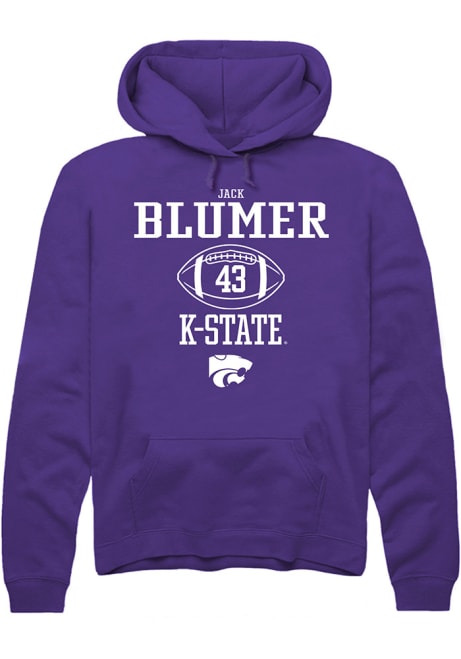 Jack Blumer Rally Mens Purple K-State Wildcats NIL Sport Icon Hooded Sweatshirt