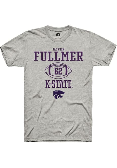 Jackson Fullmer Grey K-State Wildcats NIL Sport Icon Short Sleeve T Shirt