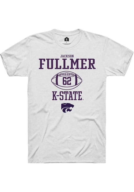 Jackson Fullmer White K-State Wildcats NIL Sport Icon Short Sleeve T Shirt