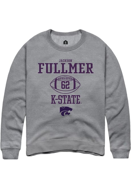 Jackson Fullmer Rally Mens Graphite K-State Wildcats NIL Sport Icon Crew Sweatshirt