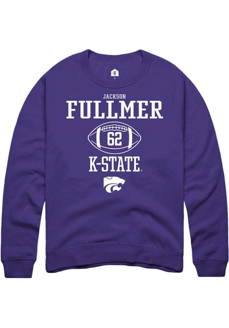 Jackson Fullmer Rally Mens Purple K-State Wildcats NIL Sport Icon Crew Sweatshirt