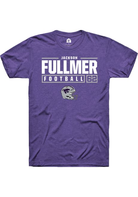 Jackson Fullmer Purple K-State Wildcats NIL Stacked Box Short Sleeve T Shirt
