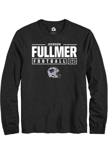 Jackson Fullmer Rally Mens Black K-State Wildcats NIL Stacked Box Tee